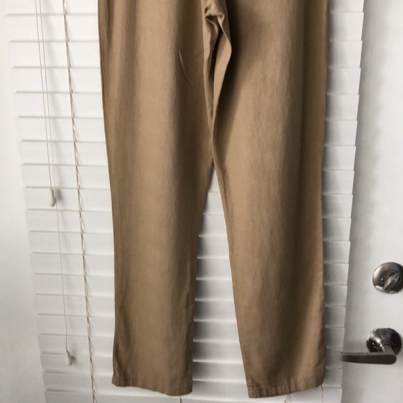 Forever 21 Linen Blend Pants Trousers Tan SZ M - Picture 6 of 8